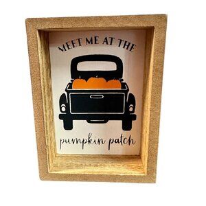 Mini Pumpkin Patch Sign 4in Rustic Farmhouse Fall Autumn Shadow Box Decor